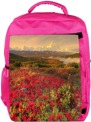 

Snoogg Eco Friendly Canvas Red Autumn Flower Designer Backpack Rucksack School Travel Unisex Casual Canvas Bag Bookbag Satchel 5 L Backpack(Pink)