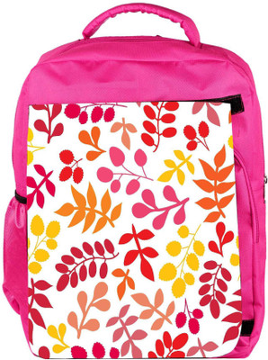 

Snoogg Eco Friendly Canvas Colorful Leaves Designer Backpack Rucksack School Travel Unisex Casual Canvas Bag Bookbag Satchel 5 L Backpack(Pink)