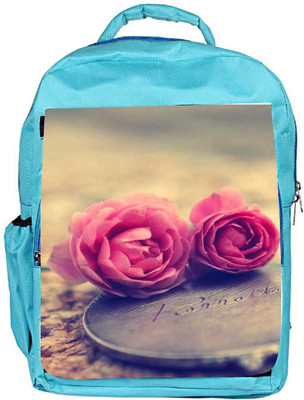 

Snoogg Eco Friendly Canvas Miniature Roses Backpack Rucksack School Travel Unisex Casual Canvas Bag Bookbag Satchel 5 L Backpack(Blue)