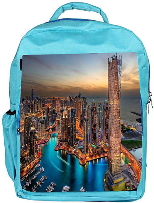 

Snoogg Eco Friendly Canvas Amazing Building Designer Backpack Rucksack School Travel Unisex Casual Canvas Bag Bookbag Satchel 5 L Backpack(Blue)