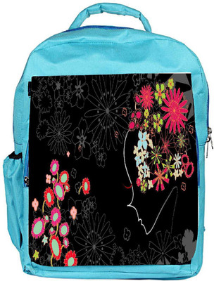 

Snoogg Eco Friendly Canvas Flower Girl Designer Backpack Rucksack School Travel Unisex Casual Canvas Bag Bookbag Satchel 5 L Backpack(Blue)