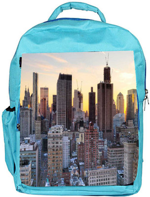 

Snoogg Eco Friendly Canvas Brown Building Designer Backpack Rucksack School Travel Unisex Casual Canvas Bag Bookbag Satchel 5 L Backpack(Blue)