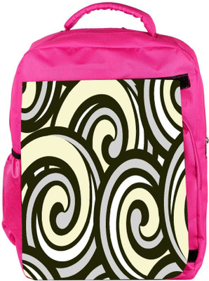 

Snoogg Eco Friendly Canvas Abstract Multicolor Waves Designer Backpack Rucksack School Travel Unisex Casual Canvas Bag Bookbag Satchel 5 L Backpack(Pink)