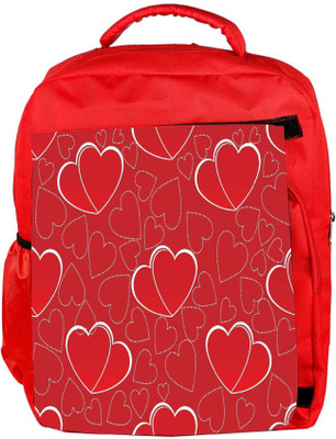 

Snoogg Eco Friendly Canvas White Heart Red Pattern Designer Backpack Rucksack School Travel Unisex Casual Canvas Bag Bookbag Satchel 5 L Backpack(Red)