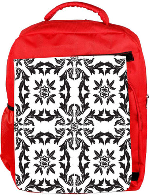 

Snoogg Eco Friendly Canvas Black Pattern Leaves Designer Backpack Rucksack School Travel Unisex Casual Canvas Bag Bookbag Satchel 5 L Backpack(Red)