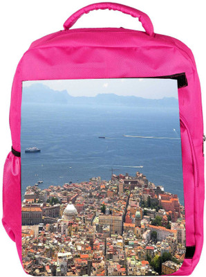 

Snoogg Eco Friendly Canvas City And The Sea Designer Backpack Rucksack School Travel Unisex Casual Canvas Bag Bookbag Satchel 5 L Backpack(Pink)