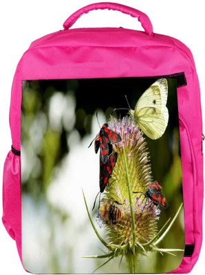 

Snoogg Eco Friendly Canvas Multiple Flyies Designer Backpack Rucksack School Travel Unisex Casual Canvas Bag Bookbag Satchel 5 L Backpack(Pink)