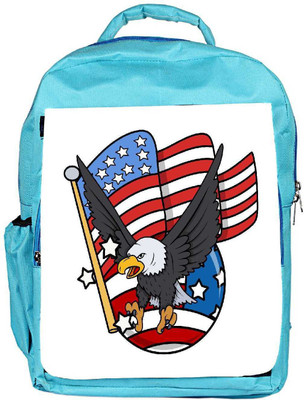 

Snoogg Eco Friendly Canvas Eagle And Us Flag Celebration Patriotic Design Backpack Rucksack School Travel Unisex Casual Canvas Bag Bookbag Satchel 5 L Backpack(Blue)