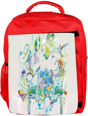 

Snoogg Eco Friendly Canvas Abstract Bird Art Designer Backpack Rucksack School Travel Unisex Casual Canvas Bag Bookbag Satchel 5 L Backpack(Red)