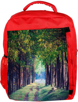 

Snoogg Eco Friendly Canvas Pathway In Forest Designer Backpack Rucksack School Travel Unisex Casual Canvas Bag Bookbag Satchel 5 L Backpack(Red)