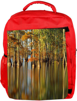 

Snoogg Eco Friendly Canvas Water In Forest Designer Backpack Rucksack School Travel Unisex Casual Canvas Bag Bookbag Satchel 5 L Backpack(Red)