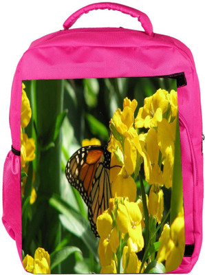 

Snoogg Eco Friendly Canvas Butterfly In Yellow Flower Designer Backpack Rucksack School Travel Unisex Casual Canvas Bag Bookbag Satchel 5 L Backpack(Pink)