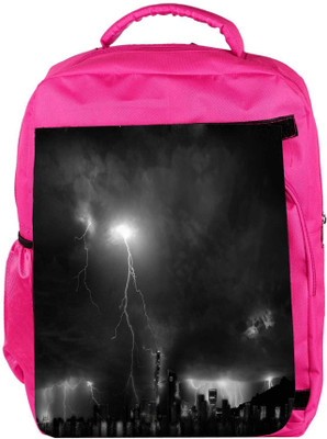 

Snoogg Eco Friendly Canvas Black Thunder Designer Backpack Rucksack School Travel Unisex Casual Canvas Bag Bookbag Satchel 5 L Backpack(Pink)