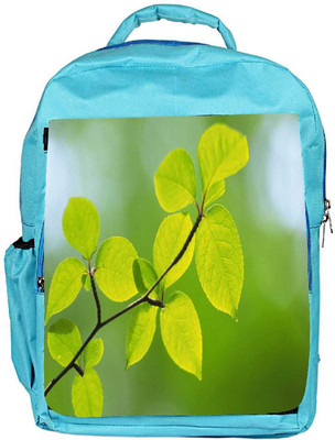 

Snoogg Eco Friendly Canvas Green Leaves Plants Designer Backpack Rucksack School Travel Unisex Casual Canvas Bag Bookbag Satchel 5 L Backpack(Blue)