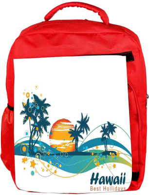 

Snoogg Eco Friendly Canvas Summer Illustration Backpack Rucksack School Travel Unisex Casual Canvas Bag Bookbag Satchel 5 L Backpack(Red)