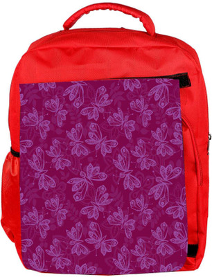 

Snoogg Eco Friendly Canvas Light Butterfly Pink Pattern Designer Backpack Rucksack School Travel Unisex Casual Canvas Bag Bookbag Satchel 5 L Backpack(Red)