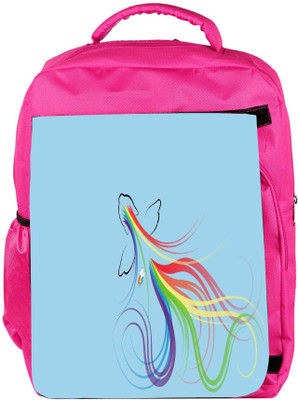 

Snoogg Eco Friendly Canvas Rainbow Dash Designer Backpack Rucksack School Travel Unisex Casual Canvas Bag Bookbag Satchel 5 L Backpack(Pink)