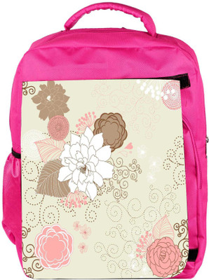 

Snoogg Eco Friendly Canvas White Rose Designer Backpack Rucksack School Travel Unisex Casual Canvas Bag Bookbag Satchel 5 L Backpack(Pink)