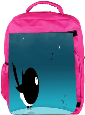 

Snoogg Eco Friendly Canvas Sparrow In The Night Designer Backpack Rucksack School Travel Unisex Casual Canvas Bag Bookbag Satchel 5 L Backpack(Pink)