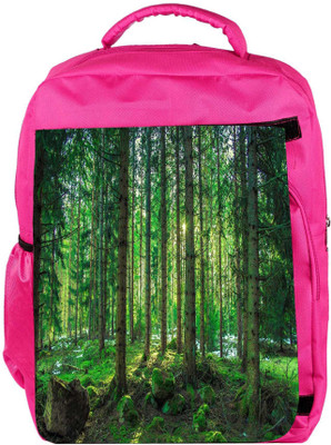 

Snoogg Eco Friendly Canvas Tall Tress With No Leaves Designer Backpack Rucksack School Travel Unisex Casual Canvas Bag Bookbag Satchel 5 L Backpack(Pink)