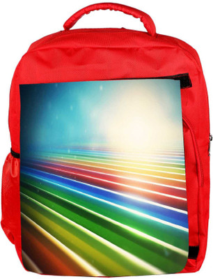 

Snoogg Eco Friendly Canvas Sunrise On Strips Designer Backpack Rucksack School Travel Unisex Casual Canvas Bag Bookbag Satchel 5 L Backpack(Red)