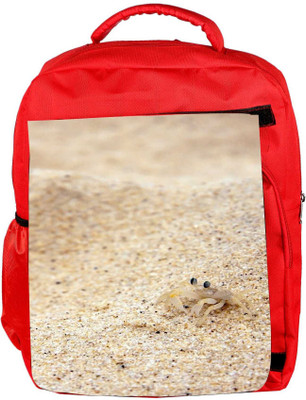 

Snoogg Eco Friendly Canvas Beach Sand Crab Designer Backpack Rucksack School Travel Unisex Casual Canvas Bag Bookbag Satchel 5 L Backpack(Red)