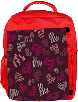 

Snoogg Eco Friendly Canvas Multicolor Abstract Hearts Designer Backpack Rucksack School Travel Unisex Casual Canvas Bag Bookbag Satchel 5 L Backpack(Red)
