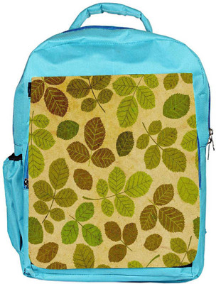 

Snoogg Eco Friendly Canvas Green Leaves Pattern Designer Backpack Rucksack School Travel Unisex Casual Canvas Bag Bookbag Satchel 5 L Backpack(Blue)