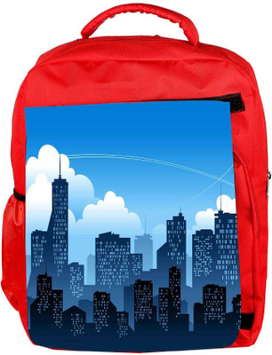 

Snoogg Eco Friendly Canvas Mumbai By Night Backpack Rucksack School Travel Unisex Casual Canvas Bag Bookbag Satchel 5 L Backpack(Red)