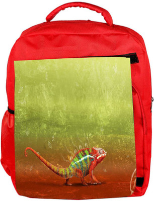 

Snoogg Eco Friendly Canvas Red Chameleon Designer Backpack Rucksack School Travel Unisex Casual Canvas Bag Bookbag Satchel 5 L Backpack(Red)