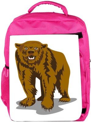 

Snoogg Eco Friendly Canvas Brown Bear Backpack Rucksack School Travel Unisex Casual Canvas Bag Bookbag Satchel 5 L Backpack(Pink)