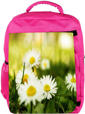 

Snoogg Eco Friendly Canvas Camomile On A Fiel Backpack Rucksack School Travel Unisex Casual Canvas Bag Bookbag Satchel 5 L Backpack(Pink)