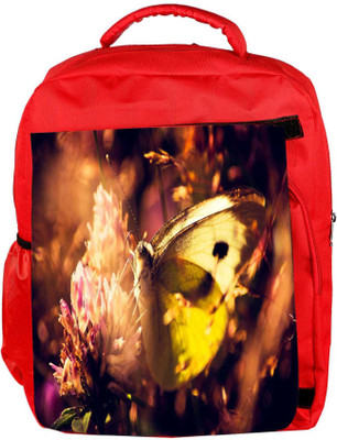 

Snoogg Eco Friendly Canvas Light Yellow Butterfly Designer Backpack Rucksack School Travel Unisex Casual Canvas Bag Bookbag Satchel 5 L Backpack(Red)