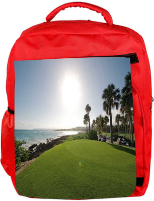 

Snoogg Eco Friendly Canvas Sunlight In Golf Park Designer Backpack Rucksack School Travel Unisex Casual Canvas Bag Bookbag Satchel 5 L Backpack(Red)