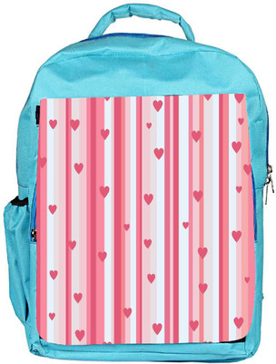 

Snoogg Eco Friendly Canvas Small Hearts Strips Pattern Designer Backpack Rucksack School Travel Unisex Casual Canvas Bag Bookbag Satchel 5 L Backpack(Blue)
