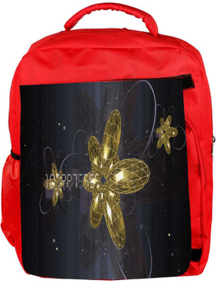 

Snoogg Eco Friendly Canvas Golden Flower Designer Backpack Rucksack School Travel Unisex Casual Canvas Bag Bookbag Satchel 5 L Backpack(Red)