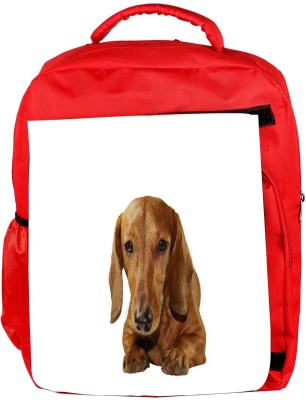 

Snoogg Eco Friendly Canvas Dachshund Staring Portrait Backpack Rucksack School Travel Unisex Casual Canvas Bag Bookbag Satchel 5 L Backpack(Red)