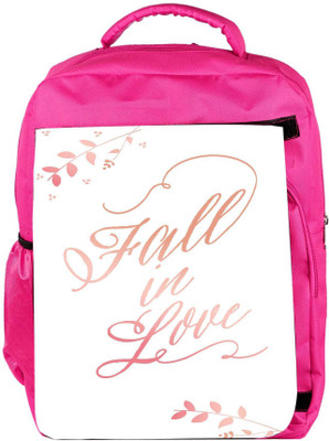 

Snoogg Eco Friendly Canvas Fall In Love Designer Backpack Rucksack School Travel Unisex Casual Canvas Bag Bookbag Satchel 5 L Backpack(Pink)