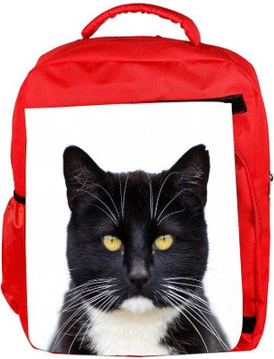 

Snoogg Eco Friendly Canvas Black Tuxedo Cat 144 Backpack Rucksack School Travel Unisex Casual Canvas Bag Bookbag Satchel 5 L Backpack(Red)