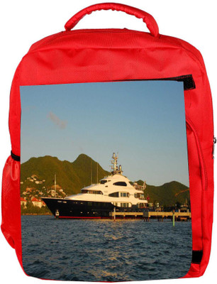 

Snoogg Eco Friendly Canvas White And Black Boat Designer Backpack Rucksack School Travel Unisex Casual Canvas Bag Bookbag Satchel 5 L Backpack(Red)
