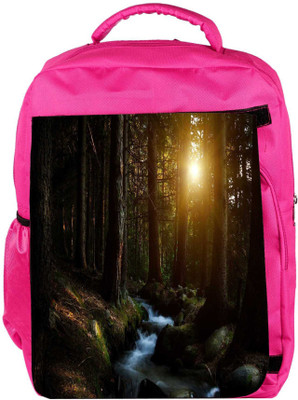 

Snoogg Eco Friendly Canvas Water Flowing Designer Backpack Rucksack School Travel Unisex Casual Canvas Bag Bookbag Satchel 5 L Backpack(Pink)