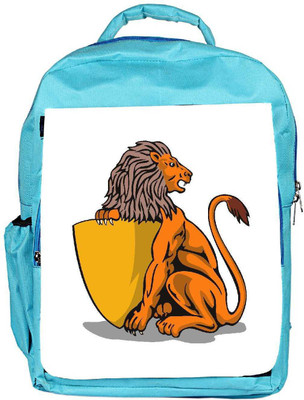 

Snoogg Eco Friendly Canvas Lion Shield Retro Backpack Rucksack School Travel Unisex Casual Canvas Bag Bookbag Satchel 5 L Backpack(Blue)