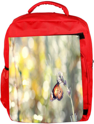 

Snoogg Eco Friendly Canvas Climbing Butterfly Designer Backpack Rucksack School Travel Unisex Casual Canvas Bag Bookbag Satchel 5 L Backpack(Red)