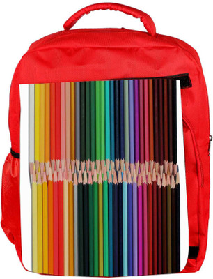 

Snoogg Eco Friendly Canvas Colored Pencils Designer Backpack Rucksack School Travel Unisex Casual Canvas Bag Bookbag Satchel 5 L Backpack(Red)