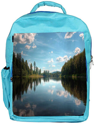 

Snoogg Eco Friendly Canvas Lake And The Jungle Designer Backpack Rucksack School Travel Unisex Casual Canvas Bag Bookbag Satchel 5 L Backpack(Blue)