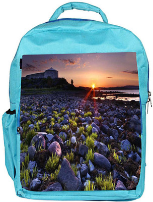 

Snoogg Eco Friendly Canvas Sunset On The Rocky Shore Designer Backpack Rucksack School Travel Unisex Casual Canvas Bag Bookbag Satchel 5 L Backpack(Blue)
