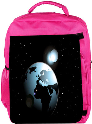 

Snoogg Eco Friendly Canvas Background With Space In Earth Backpack Rucksack School Travel Unisex Casual Canvas Bag Bookbag Satchel 5 L Backpack(Pink)