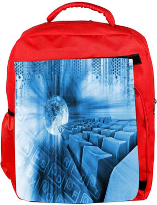 

Snoogg Eco Friendly Canvas Abstract Internet Background Backpack Rucksack School Travel Unisex Casual Canvas Bag Bookbag Satchel 5 L Backpack(Red)