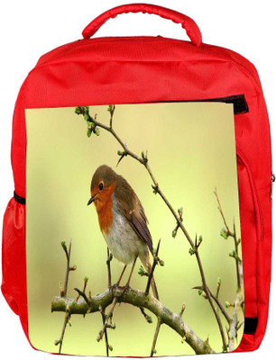 

Snoogg Eco Friendly Canvas Small Sparrow Designer Backpack Rucksack School Travel Unisex Casual Canvas Bag Bookbag Satchel 5 L Backpack(Red)