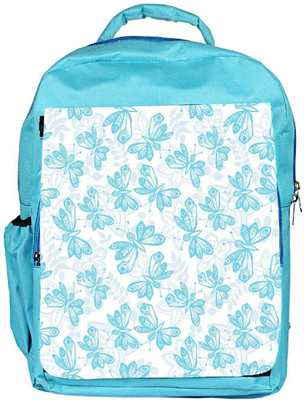 

Snoogg Eco Friendly Canvas Blue Butterfly White Pattern Designer Backpack Rucksack School Travel Unisex Casual Canvas Bag Bookbag Satchel 5 L Backpack(Blue)